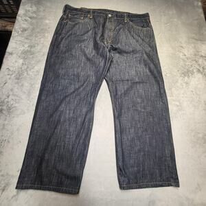 Levis 569 Jeans Mens 42x26 Blue Relaxed Fit Straight Leg Dark Wash Denim Casual